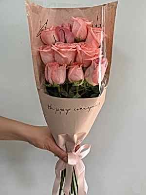 10 İthal Somon Gül Buketi