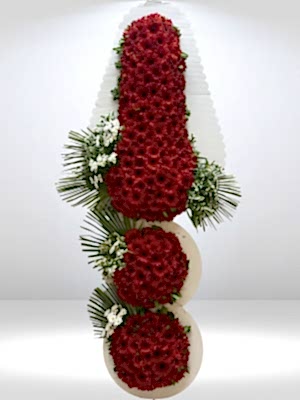 3 Katlı Kırmızı Çelenk