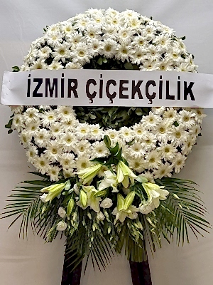 Beyaz Çember Cenaze Çelengi