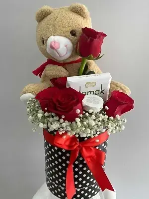 Kutuda Gül Ayıcık Çikolata