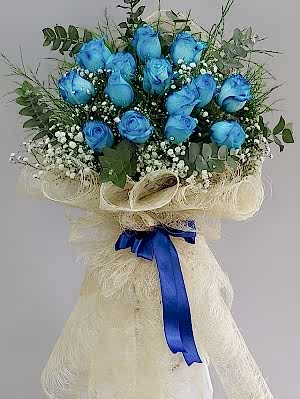 Abakada 14 Mavi Gül Buketi 