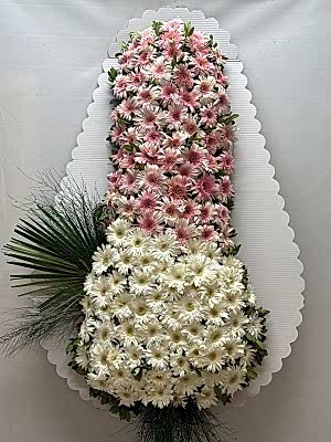 Pembe Beyaz Gerbera Çelenk