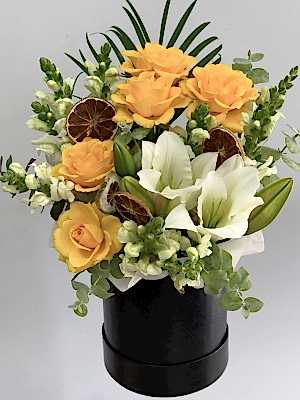 Sarı Gül & Lilyum Tasarım Aranjman