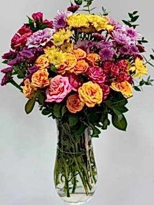 Vazoda Çardak Güller & Kır Çiçekleri